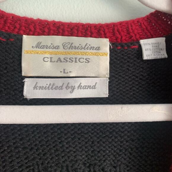 Marisa Christina Classics size L Embroidered Teacher Midnights Cardigan VTG - Picture 4 of 10